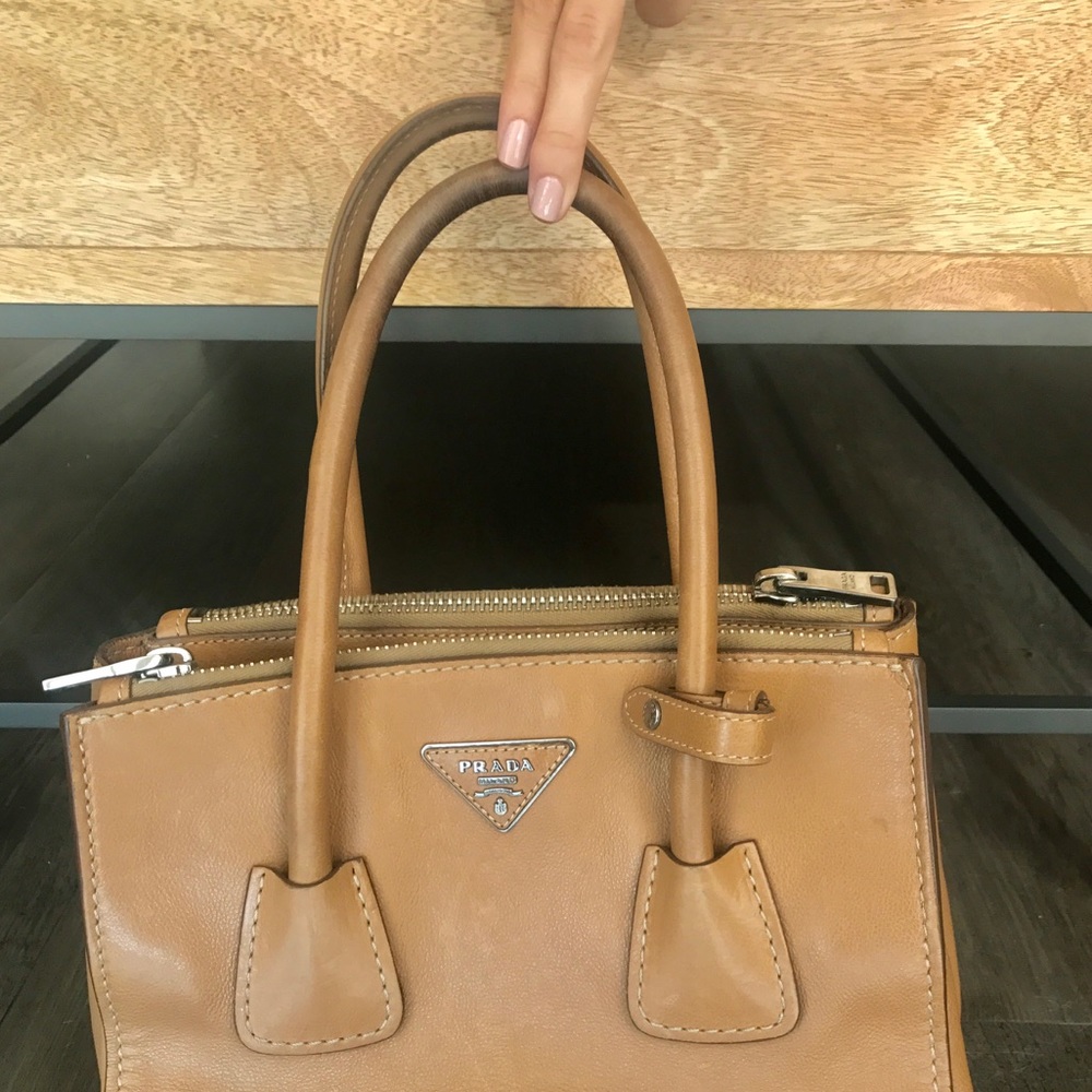Prada tan leather bag